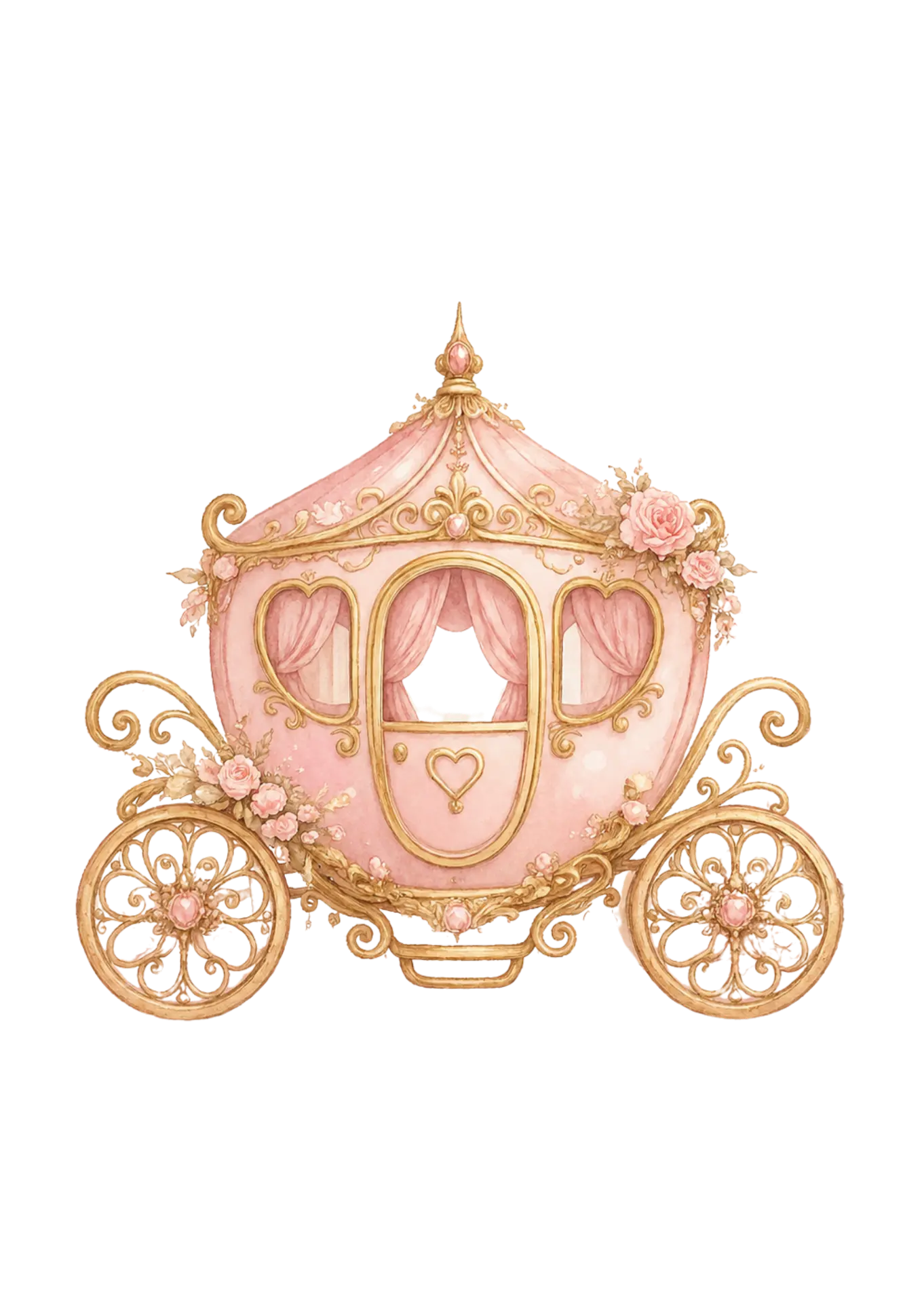 Watercolor princess carriage